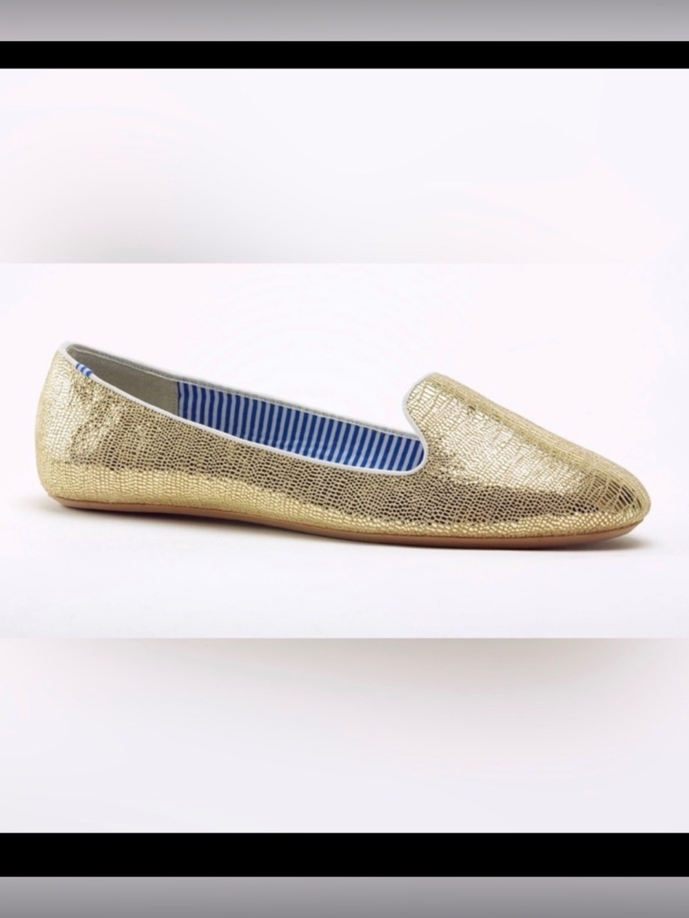 Charles Philip Shanghai Lizzette Gold Metallic Slip-On Ballet Flat NWT Size 8